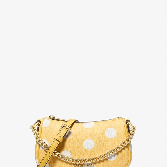 Michael Kors Yellow Crossbody with White Dots - Picture 1 of 8